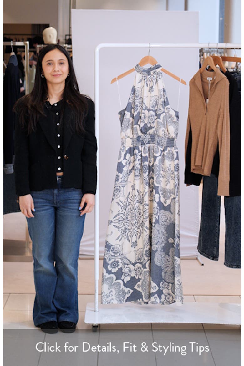 Mixed Print Smock Waist Maxi Dress video