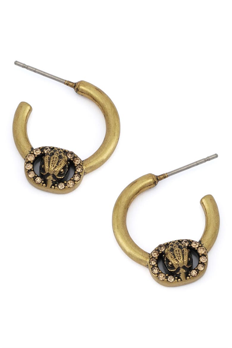 Small Chelsea Hoop Earrings, Alternate, color, BRASS