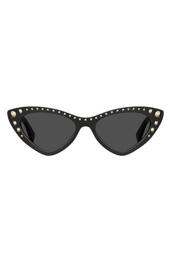 Moschino 53mm Studded Cat Eye Sunglasses In Black