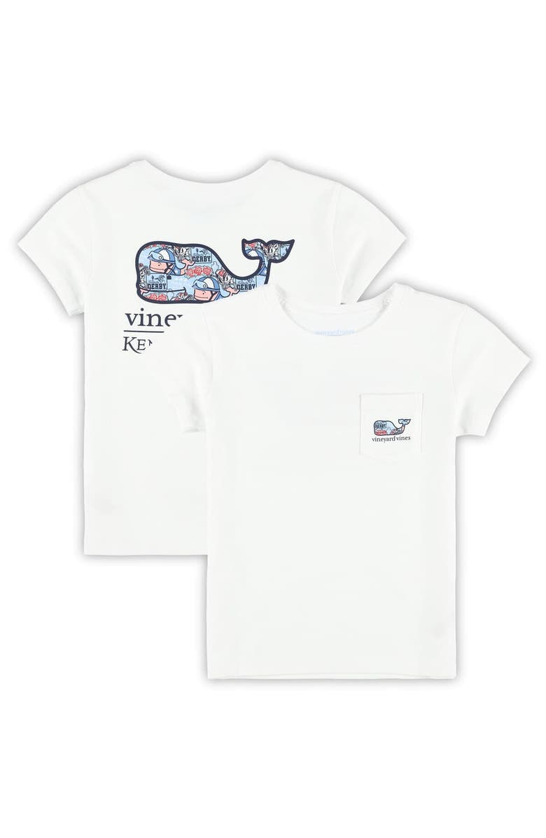 vineyard vines Girls Preschool Vineyard Vines White 151st Kentucky Derby Whale Sticker T-Shirt, Main, color, White