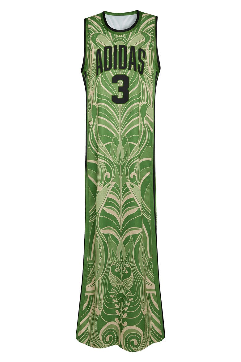 x Farm Rio Print Jersey Dress, Alternate, color, CREW GREEN/ BLACK