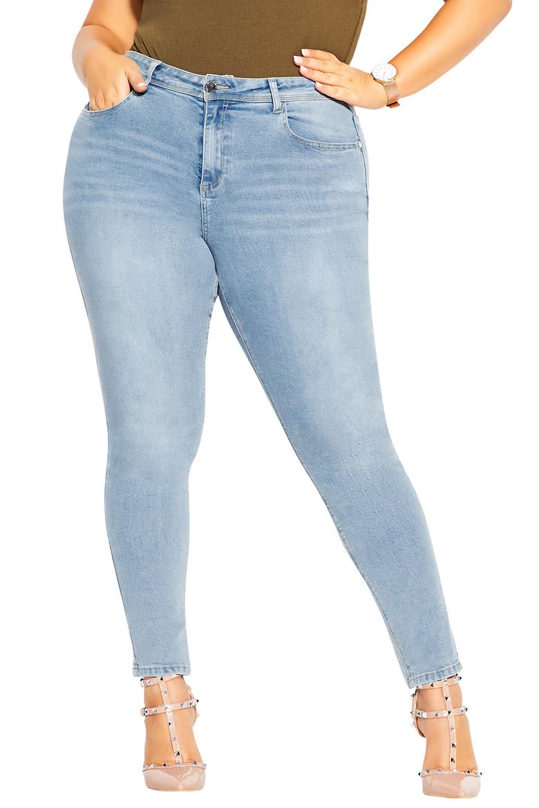 Harley Lover Skinny Jeans, Main, color, SKY BLUE