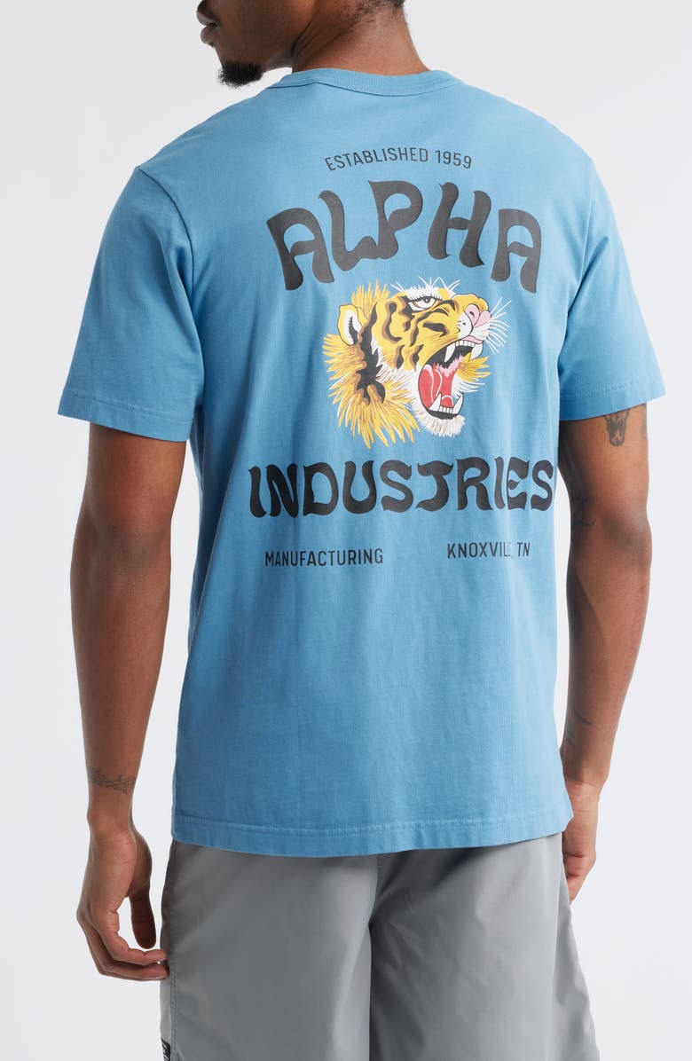 Alpha Industries Essential Cotton T-Shirt, Alternate, color, Elemental Blue