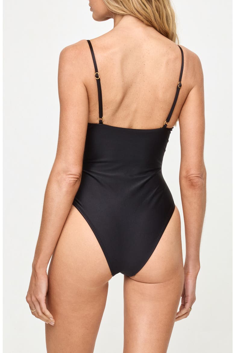 Tatum O-Ring One-Piece Swimsuit, Alternate, color, BLACK