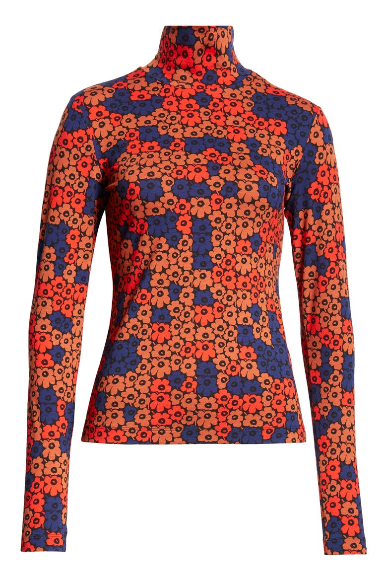 Armas Unikko Mock Neck Top, Alternate, color, BRICK RED BLUE RED