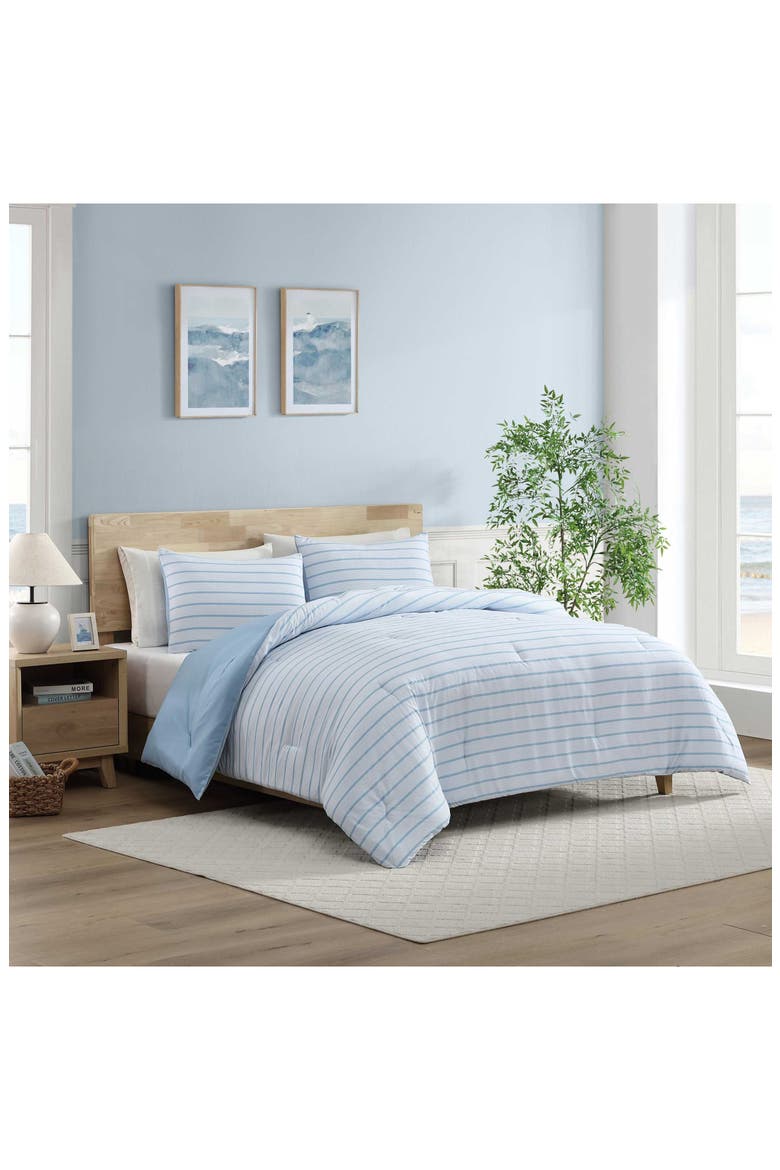 Chambray Waves Microfiber Comforter Set, Alternate, color, LIGHT / MEDIUM BLUE