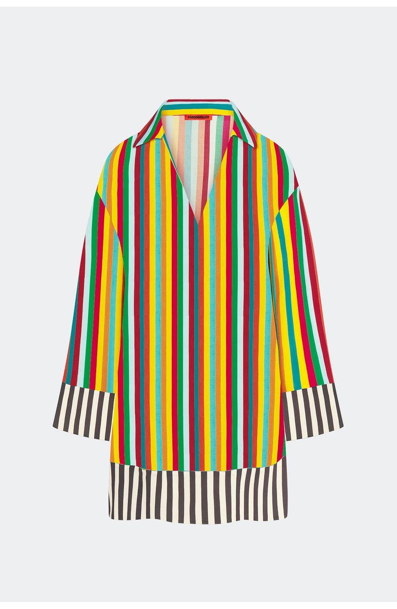 SIMONMILLER Diaz Crepe Mini Dress, Main, color, Vibrant Multi Stripe