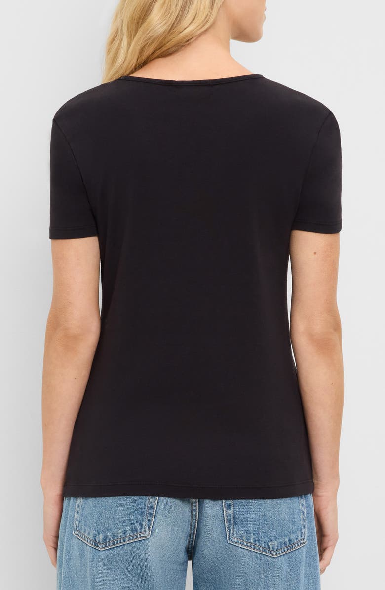 Michael Stars Haley Fine Binded Cotton T-Shirt, Alternate, color, Black