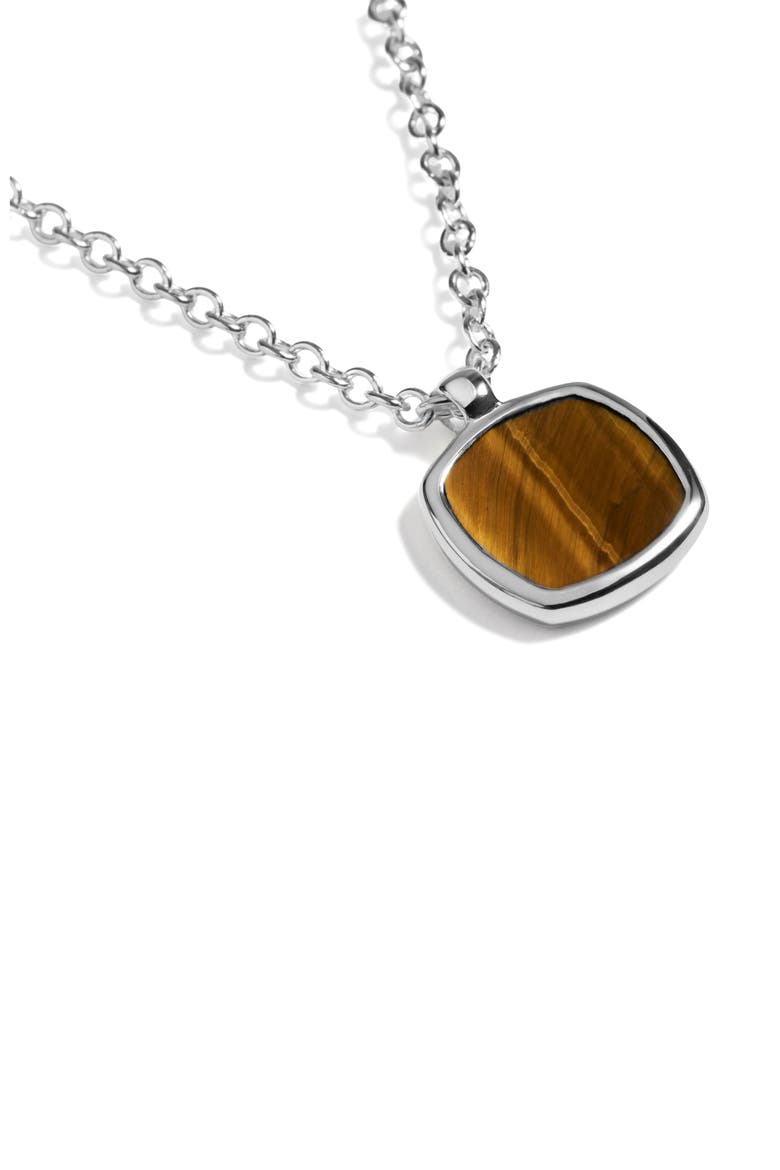 Delphi Sterling Silver Tiger's Eye Pendant Necklace, Alternate, color, STERLING SILVER / TIGERS EYE