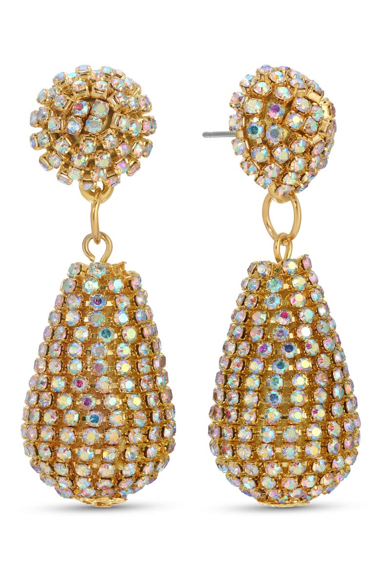 Feifei Cubic Zirconia Drop Earrings, Main, color, GOLD