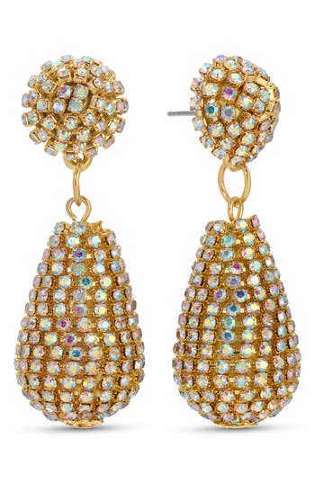 Eye Candy Los Angeles Feifei Cubic Zirconia Drop Earrings In Gold