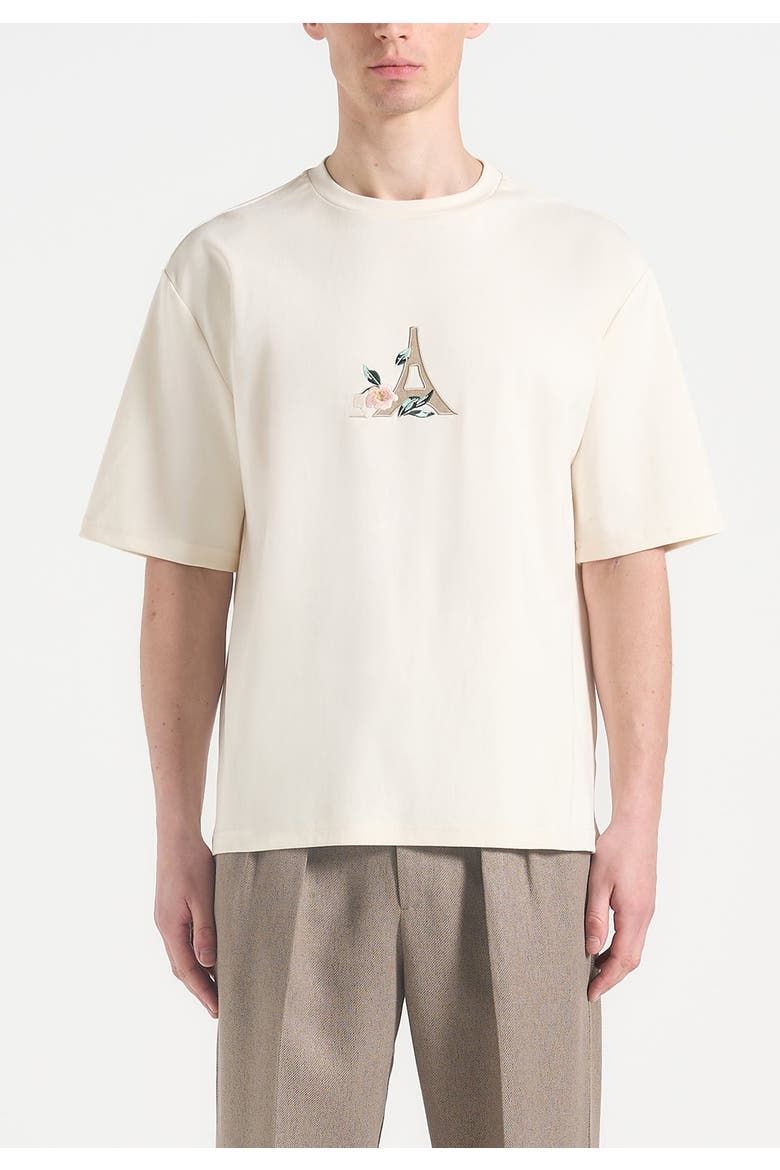 Thierry Floral Eiffel Cotton T-Shirt, Alternate, color, Cream