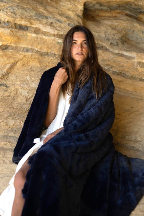 Carmel Faux Fur Throw Blanket