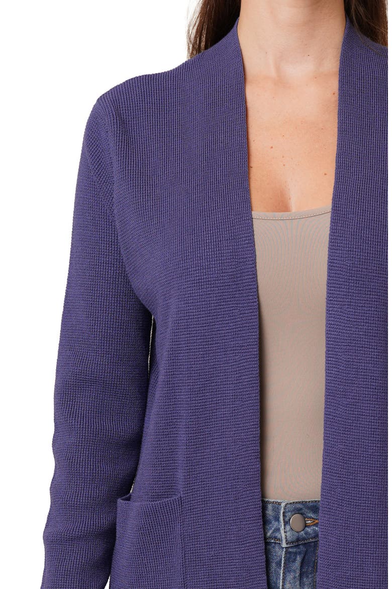 Open Front Waffle Cardigan, Alternate, color, SKIPPER BLUE