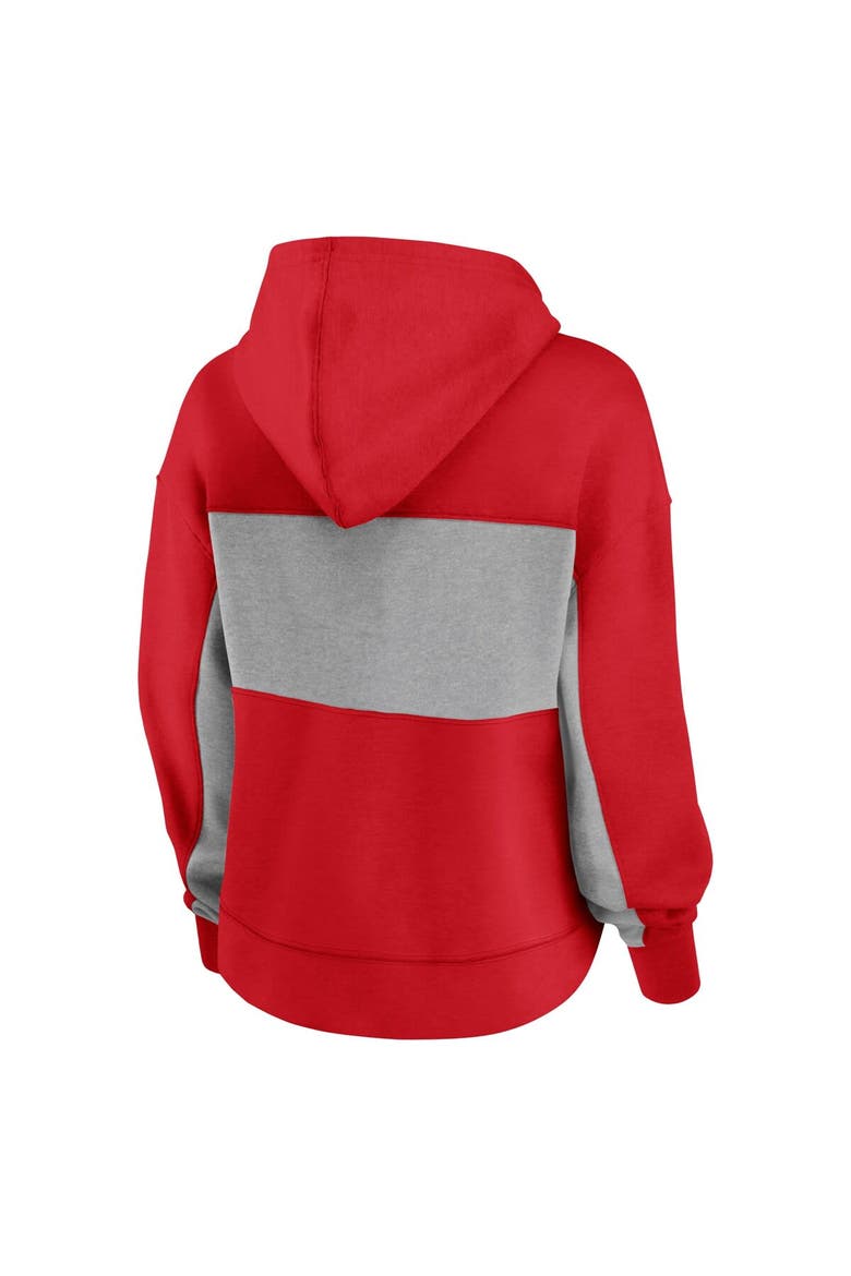 Women's Fanatics Red Wisconsin Badgers Filled Stat Sheet Pullover Hoodie, Alternate, color, Red