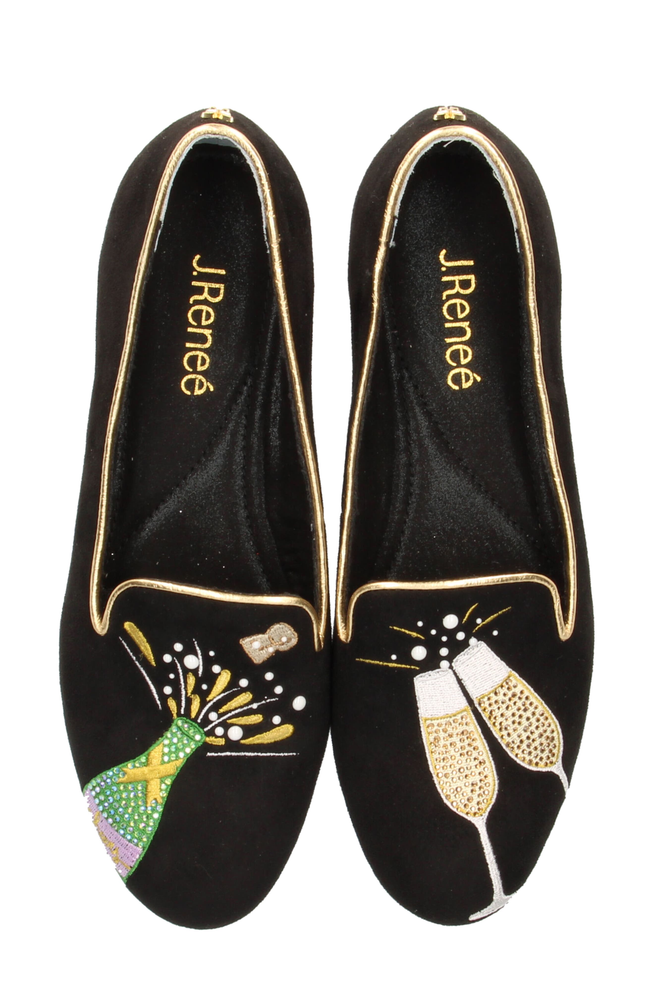 J. Reneé New Year Embroidered Loafer, Alternate, color, Black