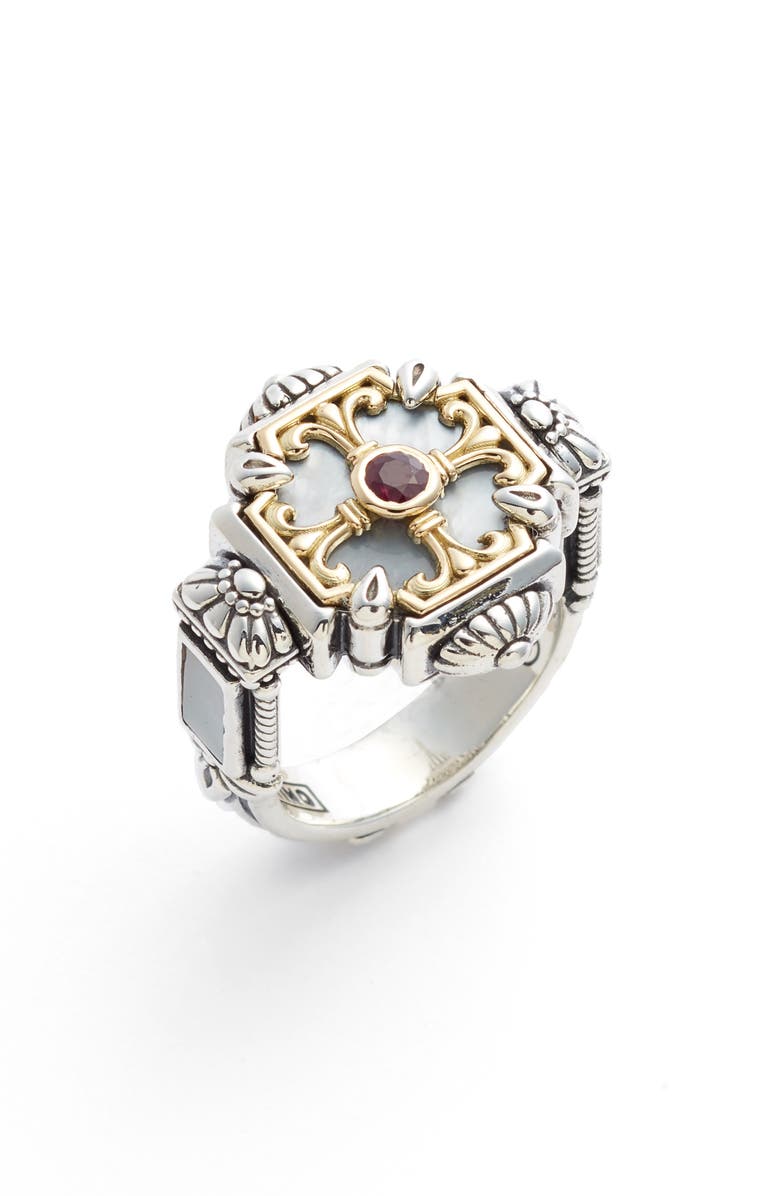 Konstantino Sterling Silver & Ruby Ring, Main, color, 