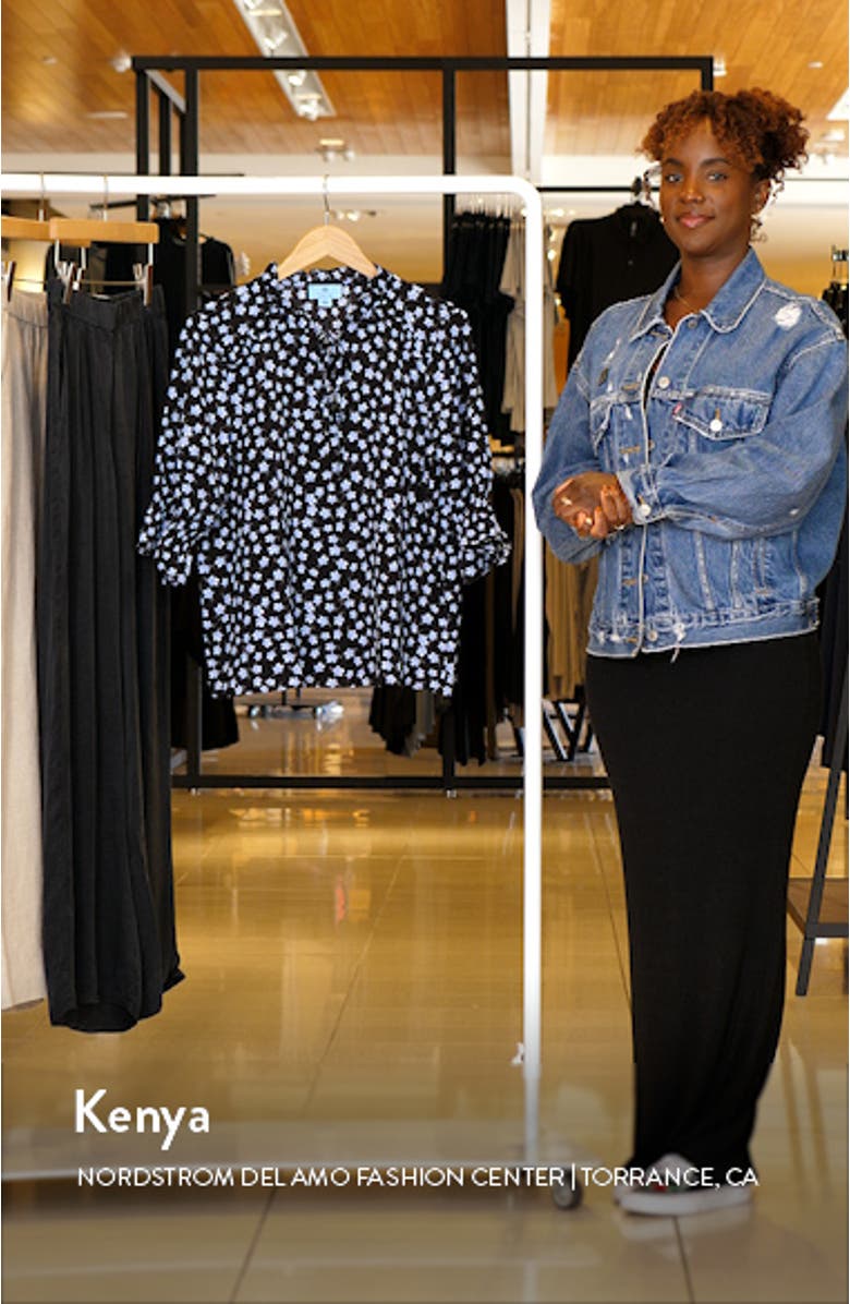 Floral Split Neck Blouse, sales video thumbnail