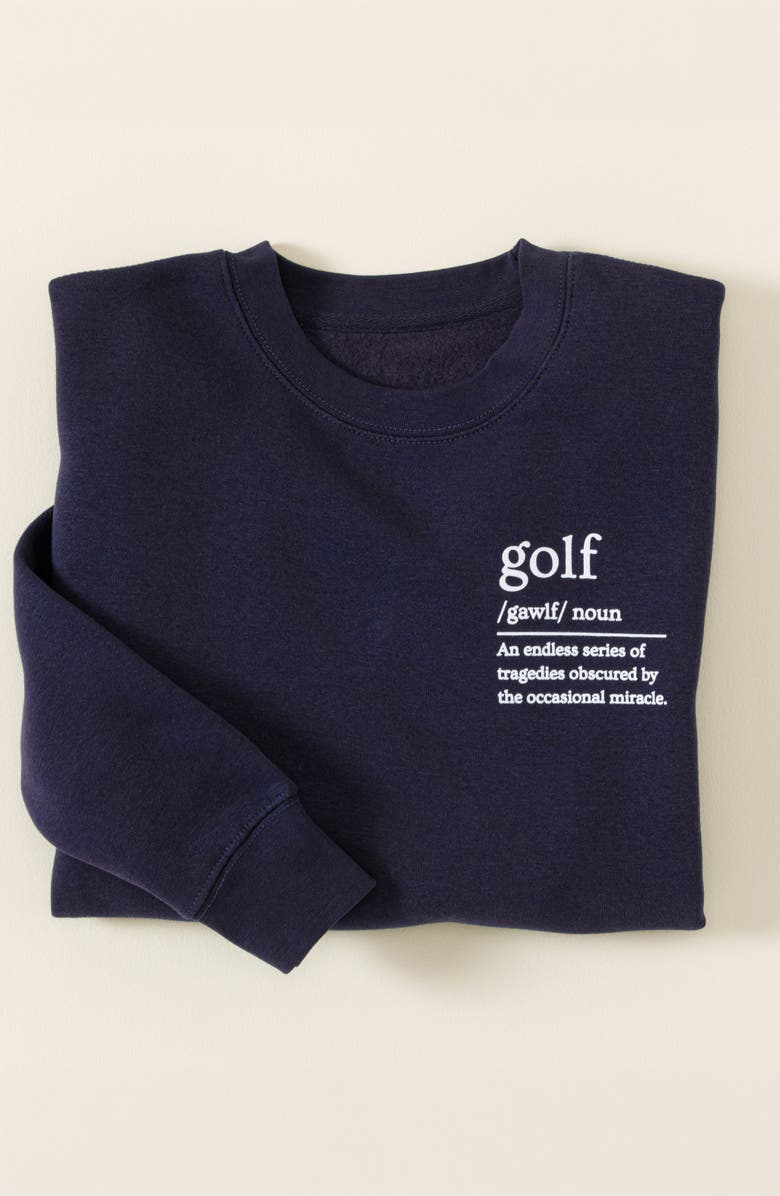 Uncommon Goods The Definition of Golf Sweatshirt, Alternate, color, Navy Blue