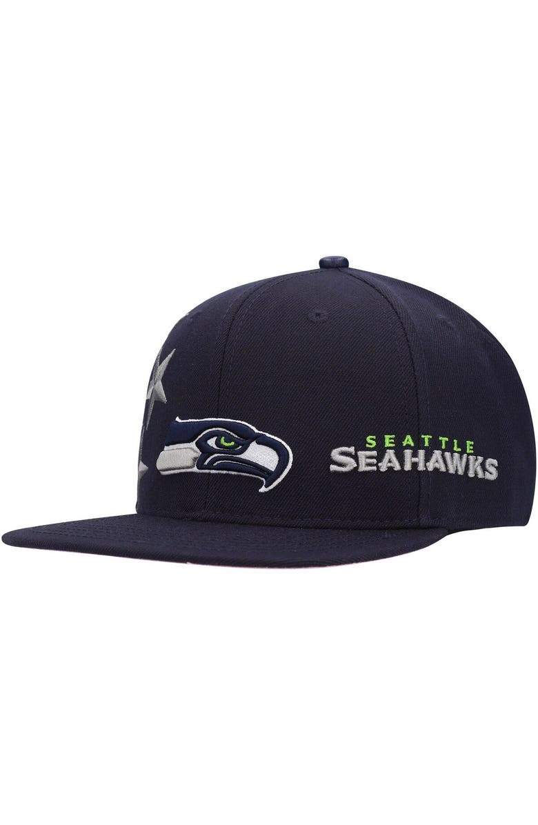 PRO STANDARD Men's Pro Standard Seattle Seahawks Navy Stars Snapback Hat, Alternate, color, 