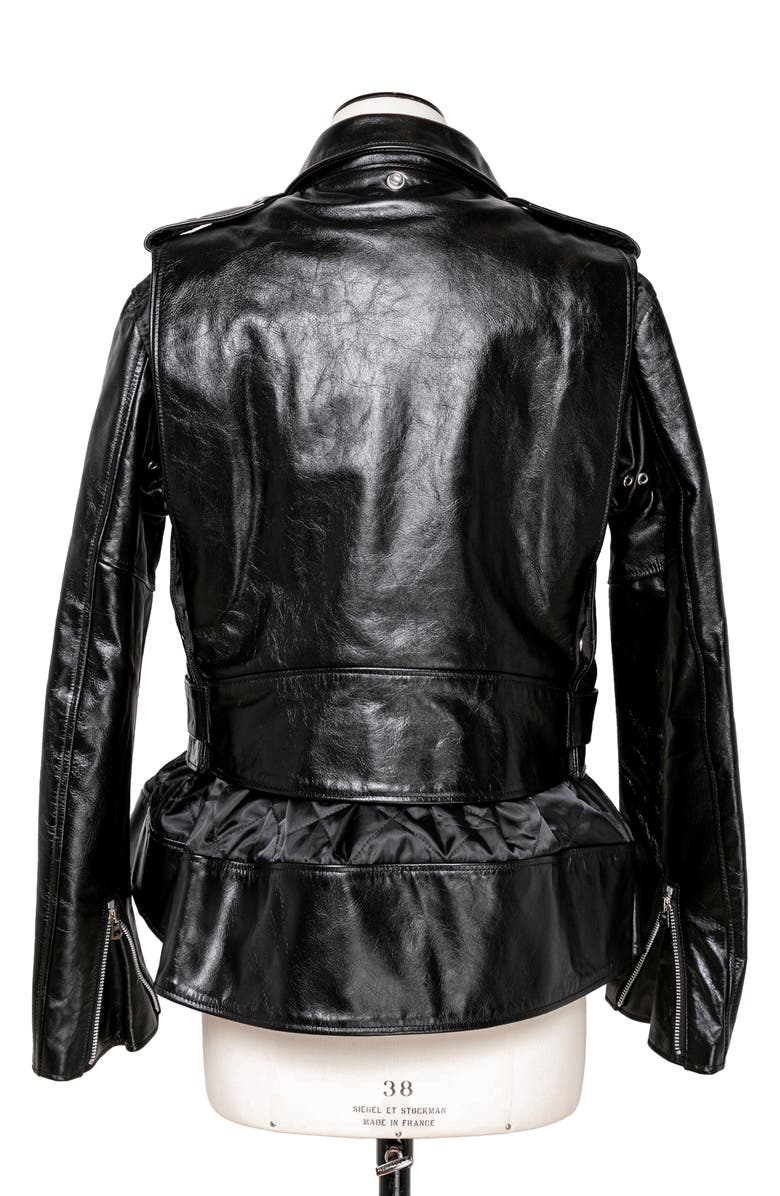 Sacai MADSAKI Schott Blouson Leather Jacket, Alternate, color,