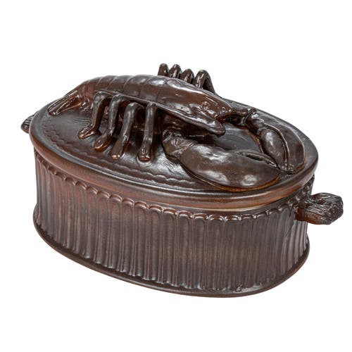 Storied Home Matte Stoneware Baker With Lobster Design In Brown