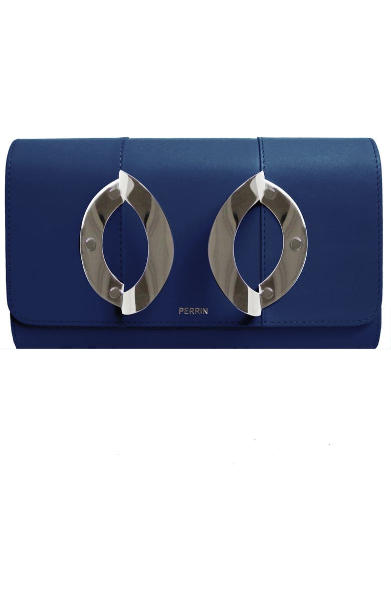 PERRIN PARIS La Croisette Strass Clutch, Main, color, Navy