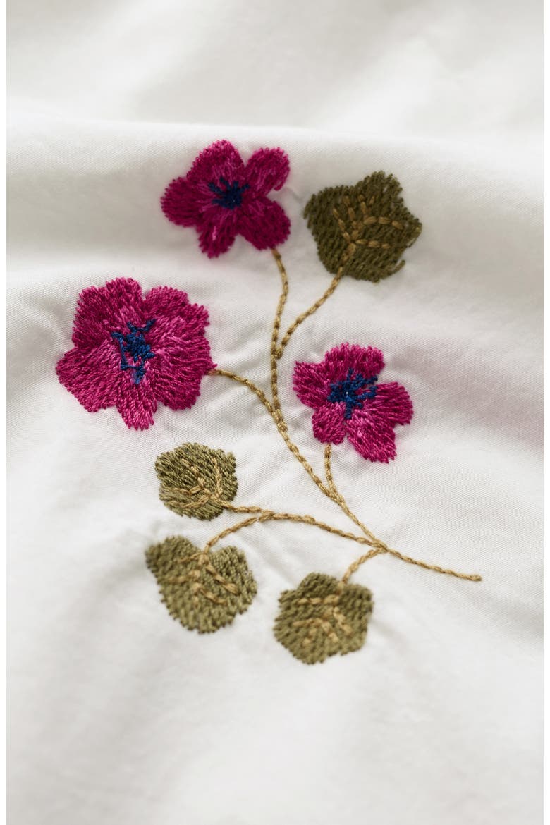 Grace Floral Embroidered Organic Cotton Popover Top, Alternate, color, FLORA EMBROIDERY CHALK