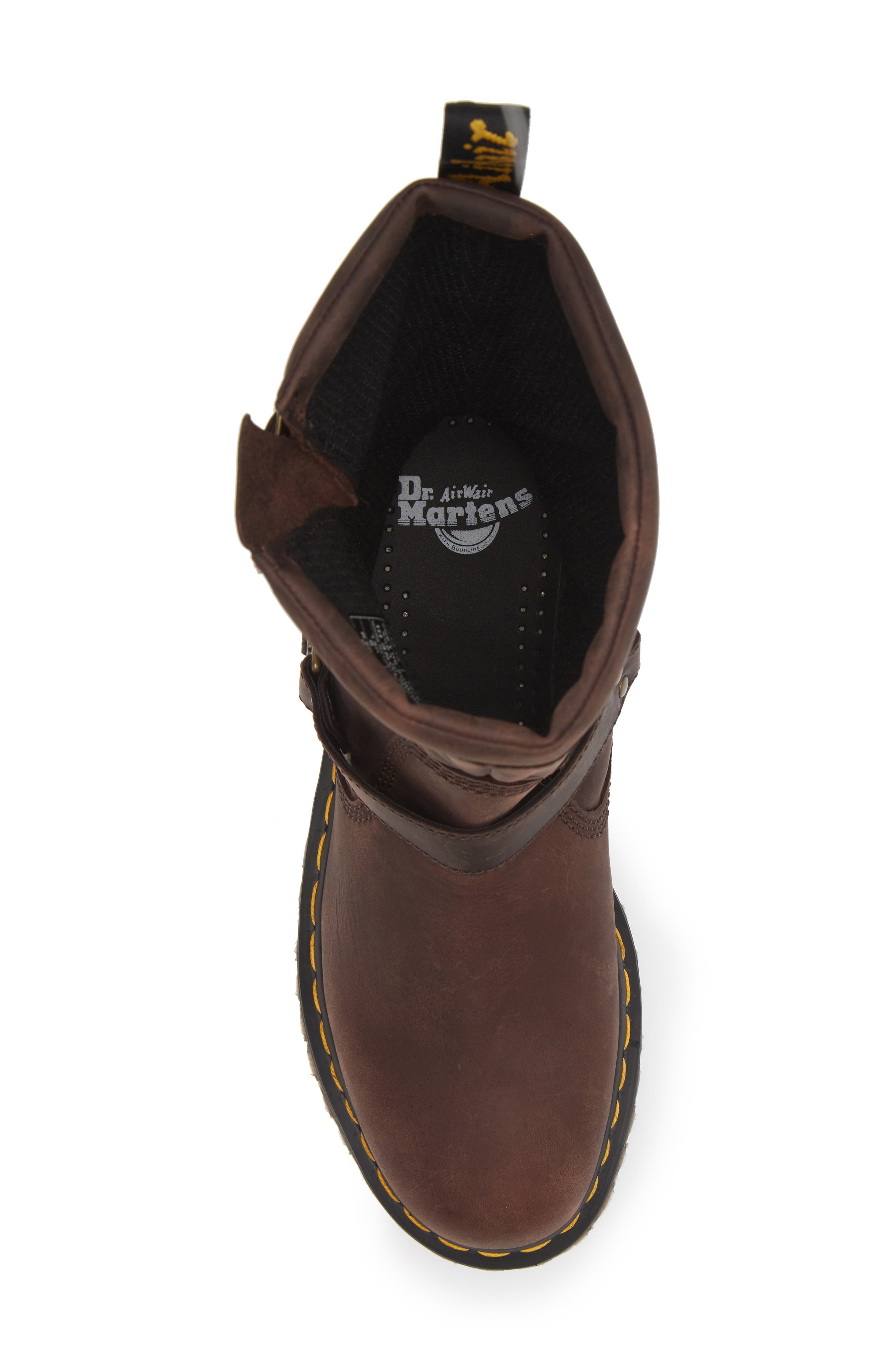 Dr. Martens Anistone Harness Boot, Alternate, color, Dark Brown