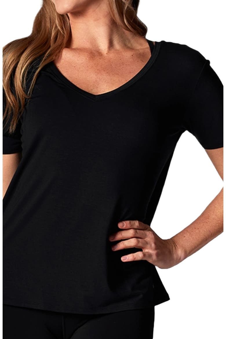 Everyday V-Neck Tee, Main, color, EBONY