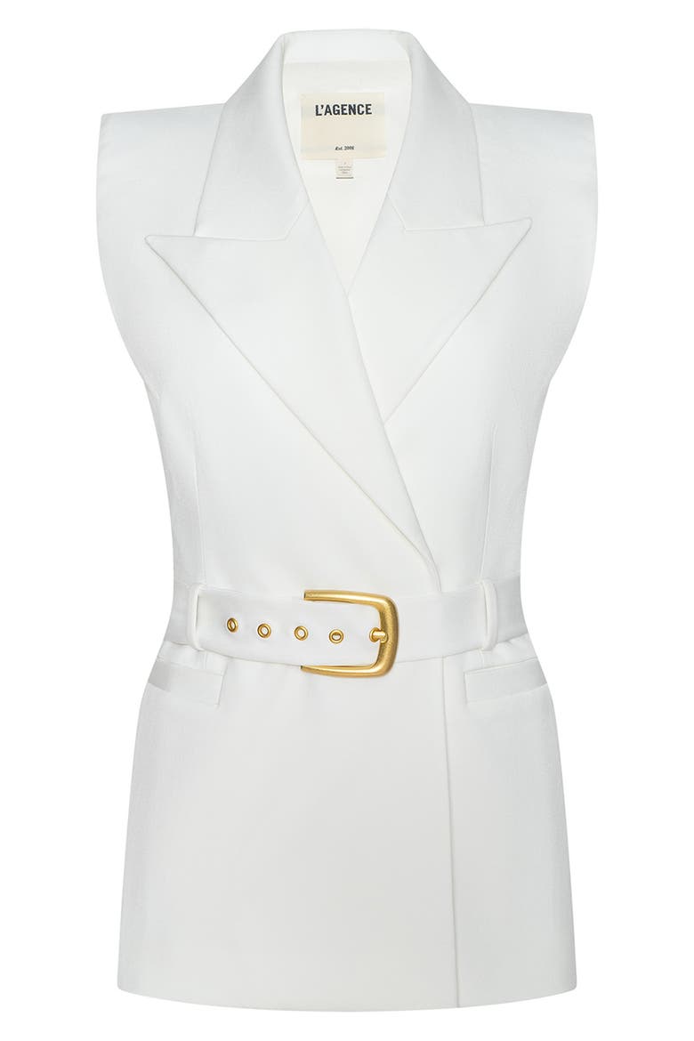 Emerly Belted Vest, Alternate, color, WHITE