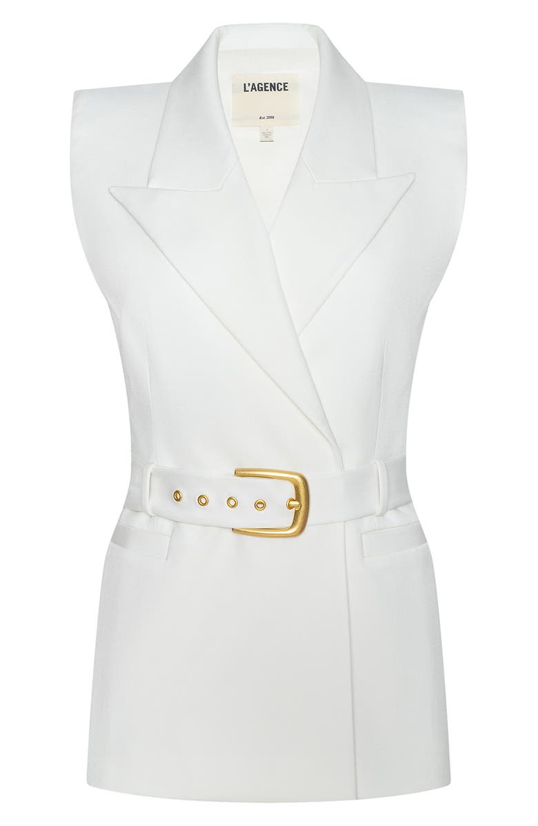 L'AGENCE Emerly Belted Vest, Alternate, color, White