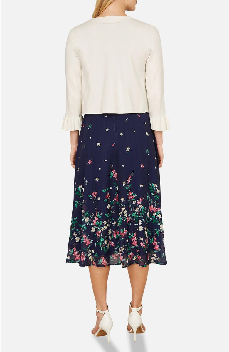 Yumi Bell Sleeves Cropped Cardigan, Alternate, color, Ivory