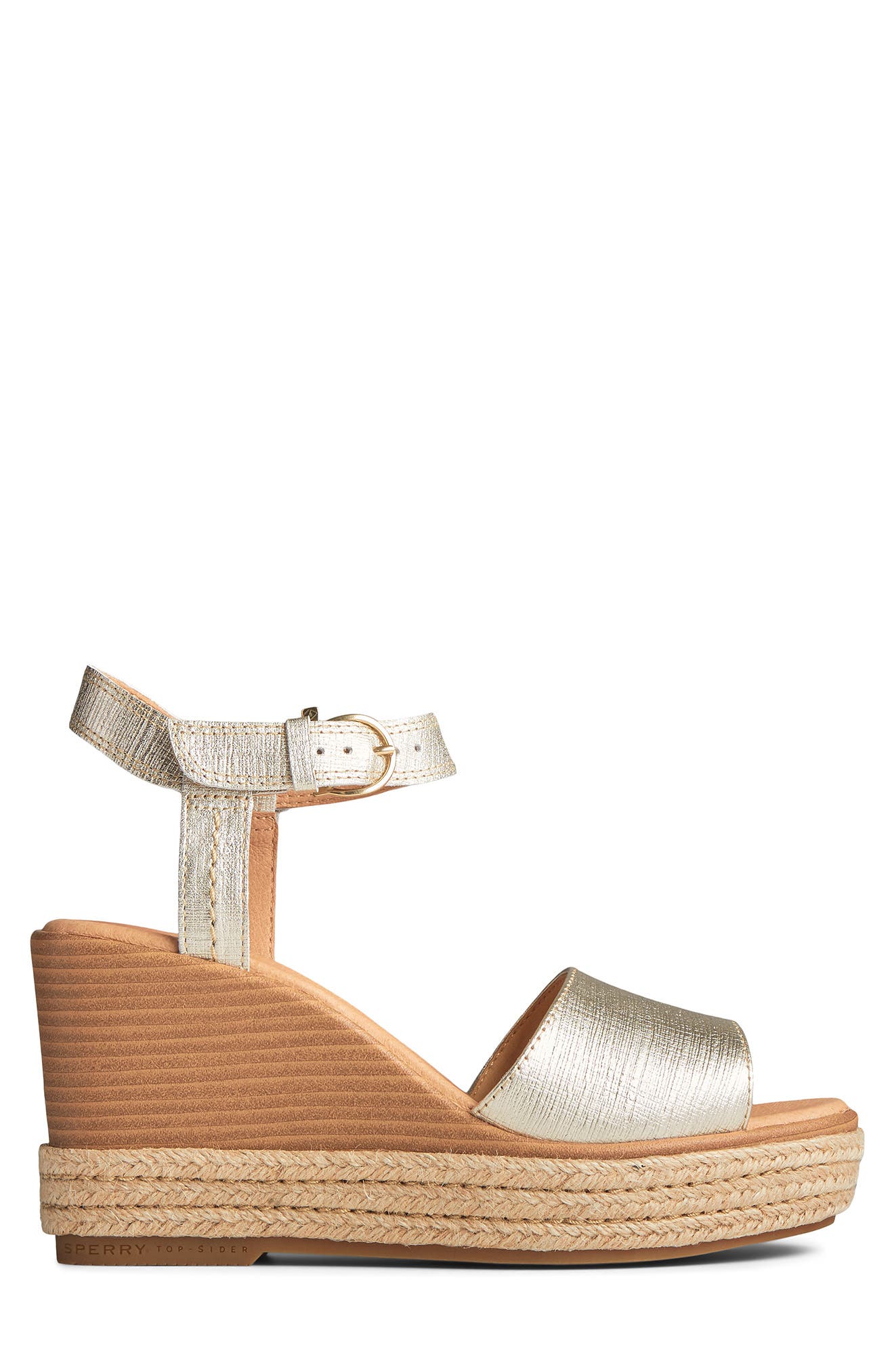 ZZDNU SPERRY TOP-SIDER<sup>®</sup> Sperry Top-Sider Fairwater Plushwave Leather Wedge Sandal, Alternate, color, 
