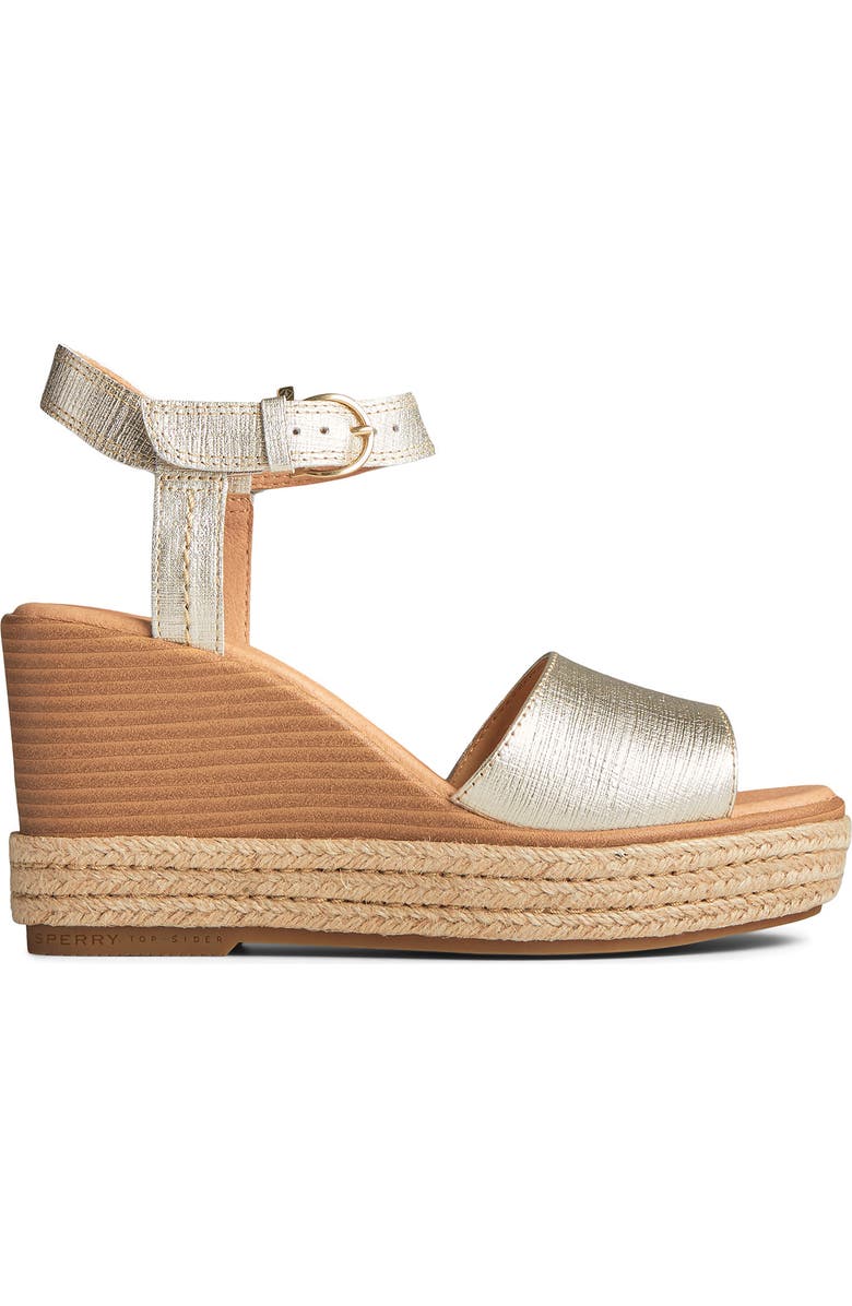 ZZDNU SPERRY TOP-SIDER<sup>®</sup> Sperry Top-Sider Fairwater Plushwave Leather Wedge Sandal, Alternate, color,
