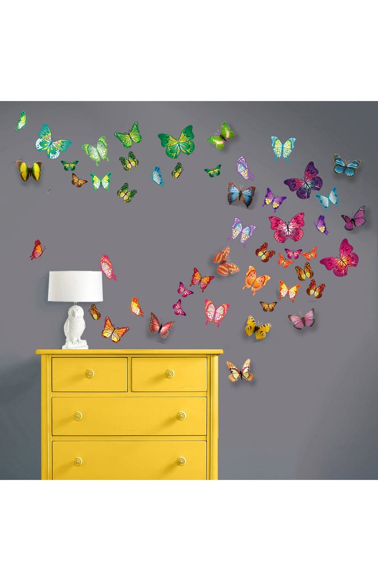 WALPLUS Colourful Butterflies Decal with 3D Effect, Alternate, color,