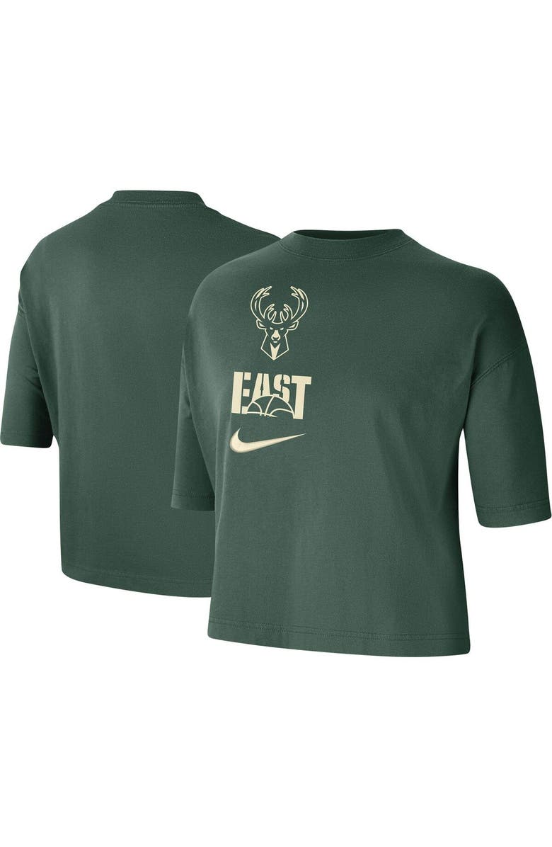 Nike Women's Nike Hunter Green Milwaukee Bucks Essential Boxy T-Shirt, Main, color, Hunter Green