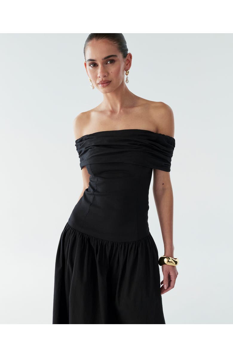 BWLDR Steph Midi Dress, Alternate, color, Black