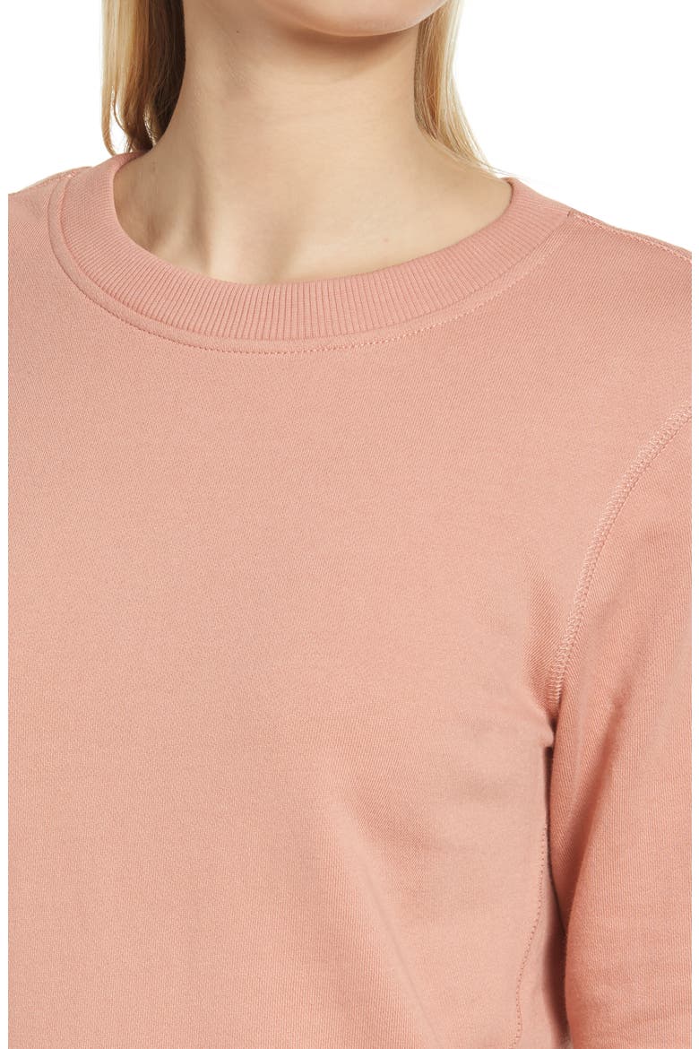 Shoulder Cutout Crewneck Cotton Top, Alternate, color, CLAY ROSE