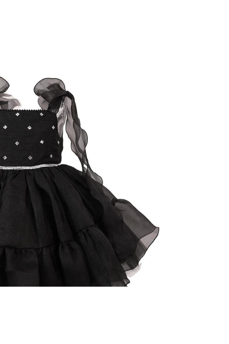 Ruffled Party Dress, Alternate, color, Black