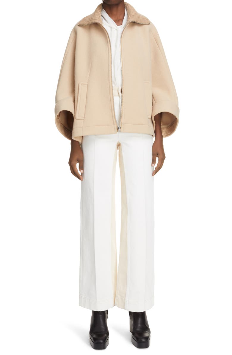 Chloé High Knit Collar Boxy Jacket, Alternate, color,