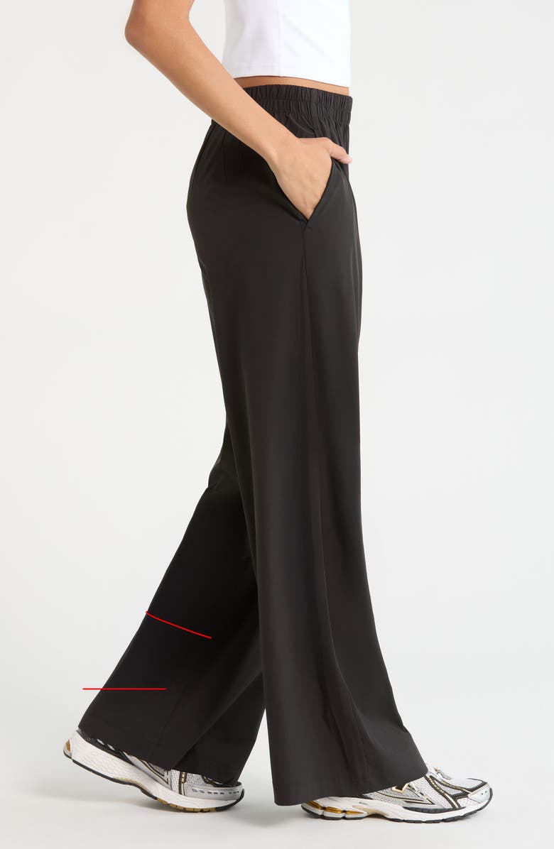 Zella Atlas Wide Leg Pants, Alternate, color, Black