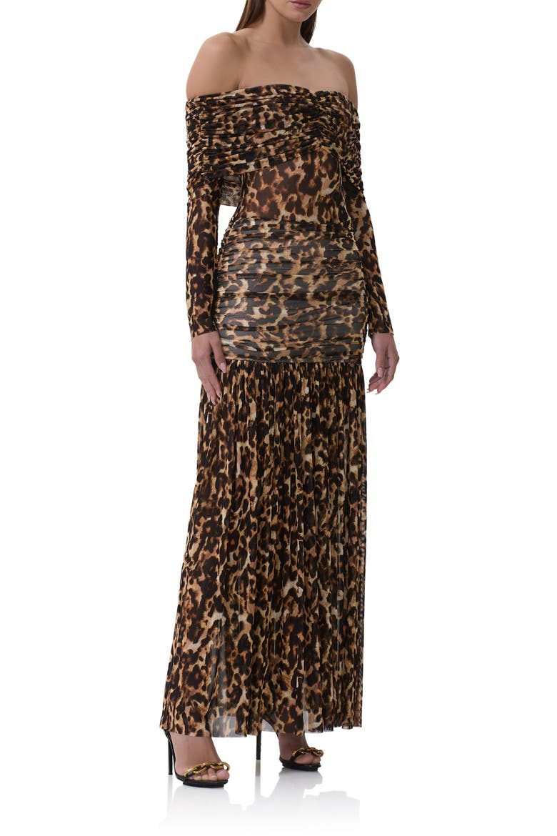off the shoulder animal print dress Plus Size Padded Short Sleeve Bandage Off Shoulder, Brianna Off Shoulder Midi Dress in Leopard, Size 1X, For GNO/Date Night