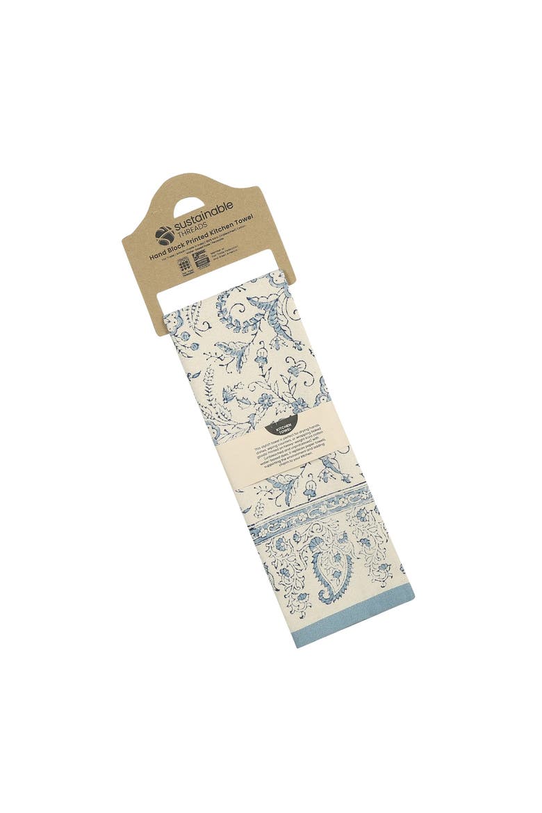Ivy River - Hand Block Printed Kitchen Towels - Set of 2, Alternate, color, Earth
