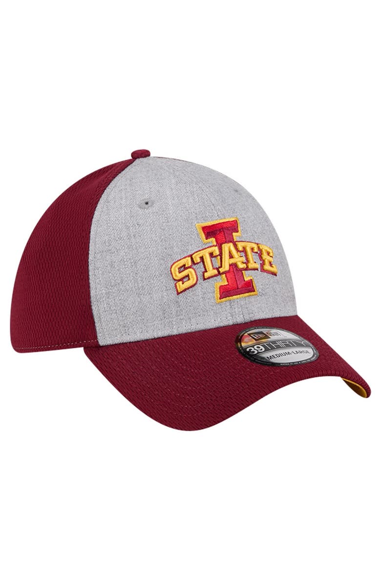 New Era Men's New Era Heather Gray/Cardinal Iowa State Cyclones Two-Tone 39THIRTY Flex Hat, Alternate, color, 