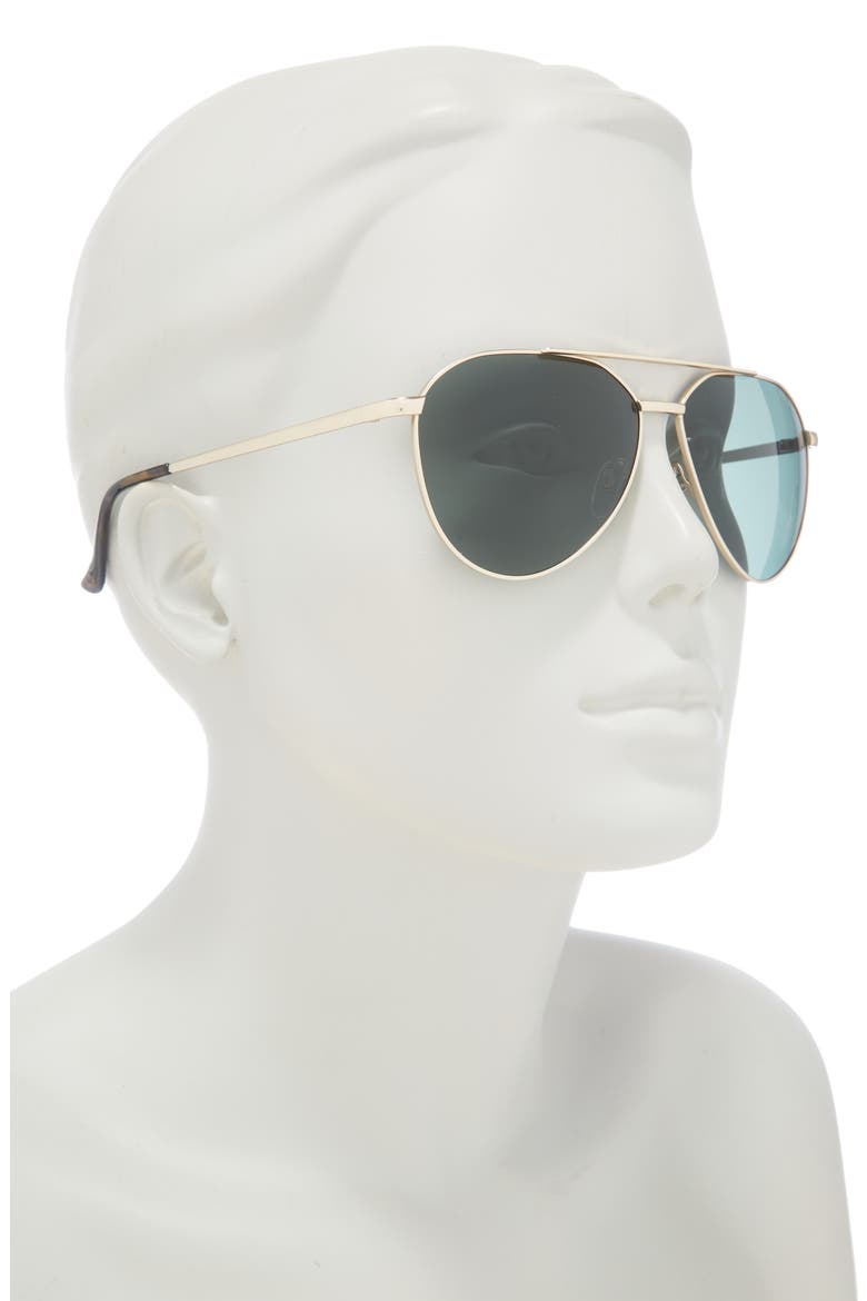 61mm Aviator Sunglasses, Alternate, color, GOLD