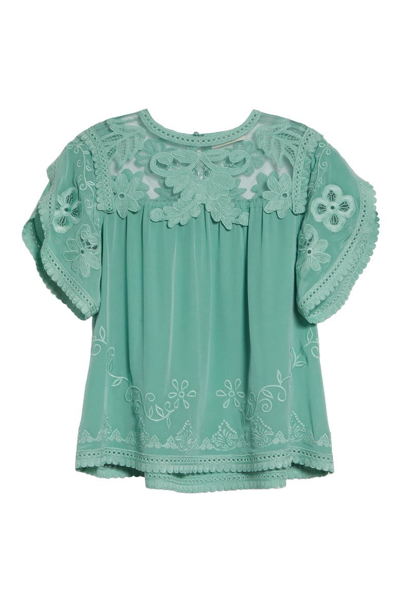 Alma Illusion Silk Top, Alternate, color, ARCTIC