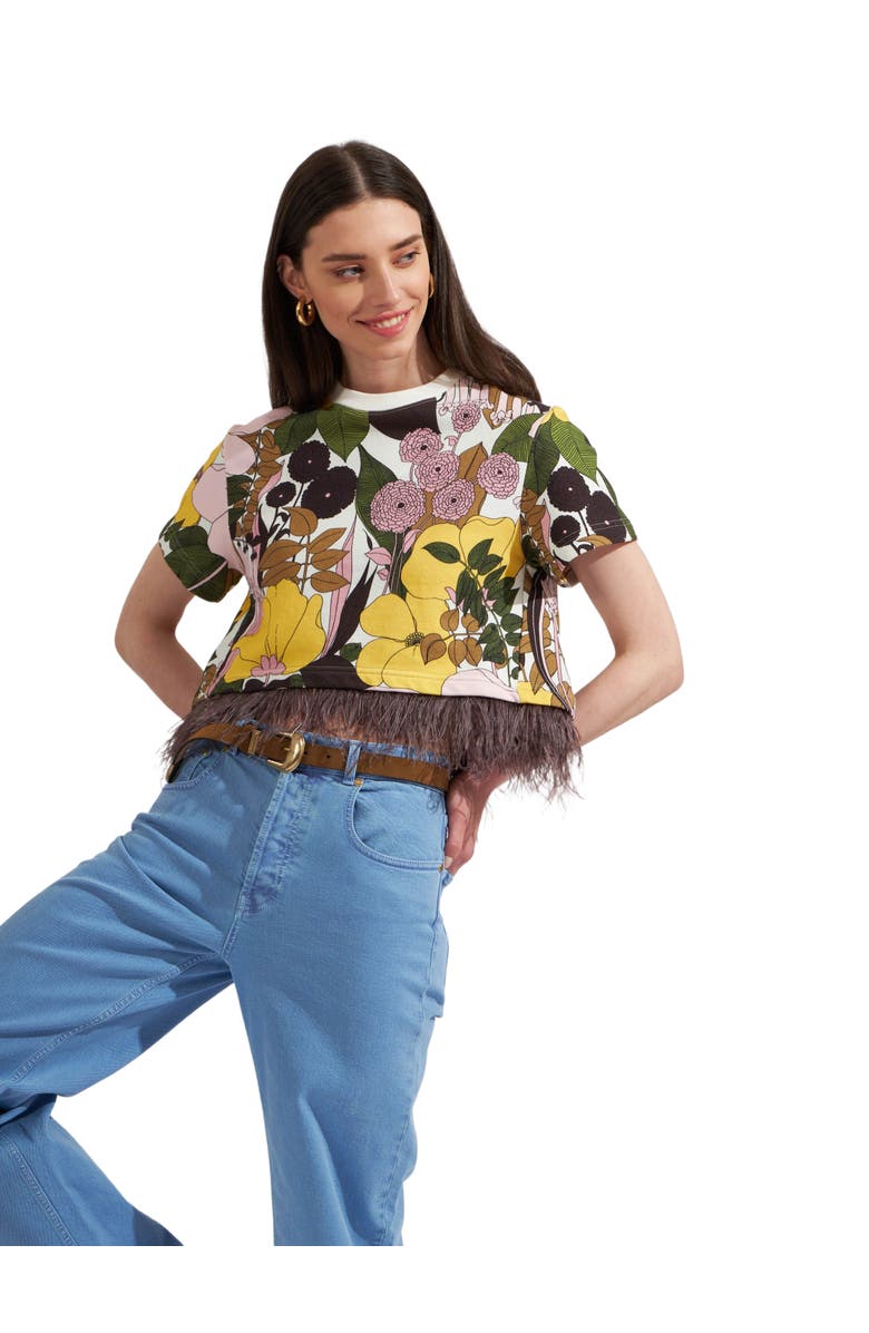 La DoubleJ La Scala Tee Big Flower Rose Pink, Main, color, 