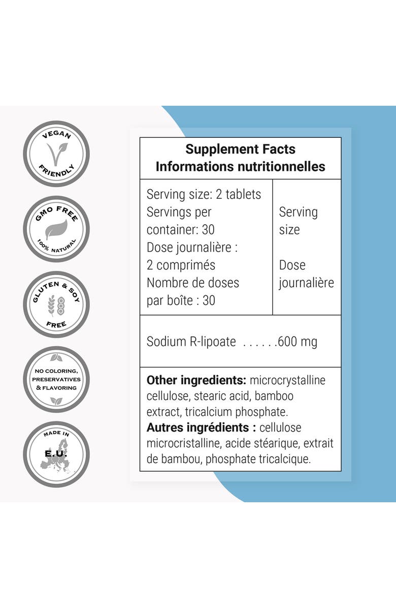 SuperSmart Sodium R-Lipoate 600mg, Alternate, color, 
