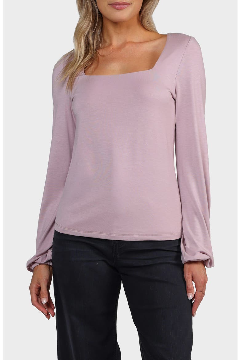 Ashley Square Neck Long Sleeve Top, Main, color, MAUVE